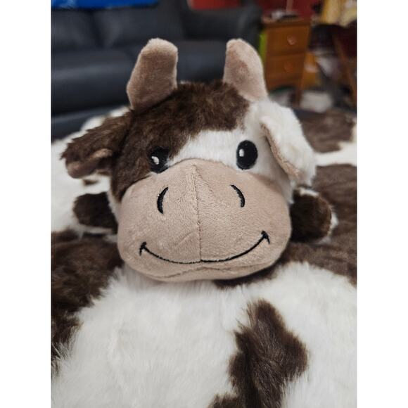 Baby brown spotted cow blanket toy snuggle lovey - Picture 2 of 3